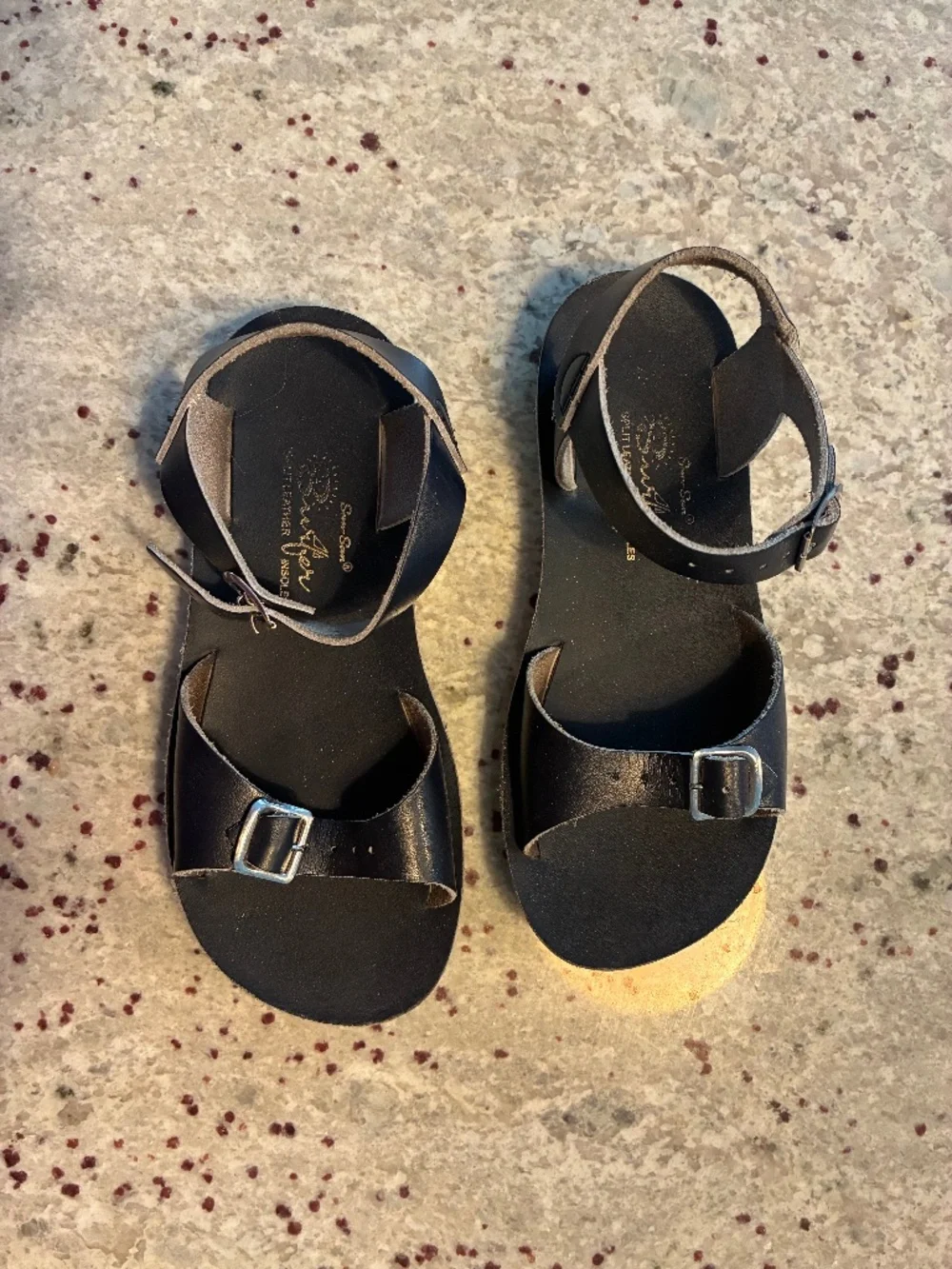 Navy salt water sandals